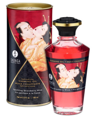 Huile chauffante fraise vin pétillant  comestible 100ml 